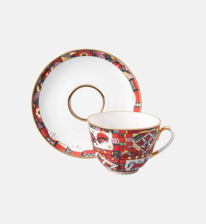 Spring Red Horse Tea Cup Saucer
