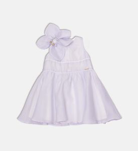 فستان بقصّة هرمية مزين بزخرفة زهرية