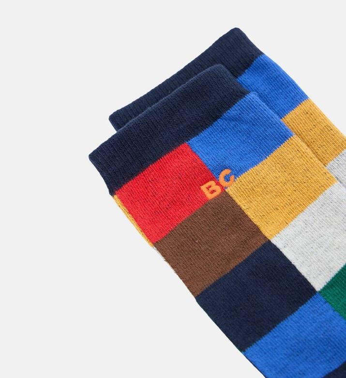 Bobo Choses Logo-detail Multicolored Checkered Contrasting Toe Socks, Packshot View Bobo Choses Logo-detail Multicolored Checkered Contrasting Toe Socks, Packshot View