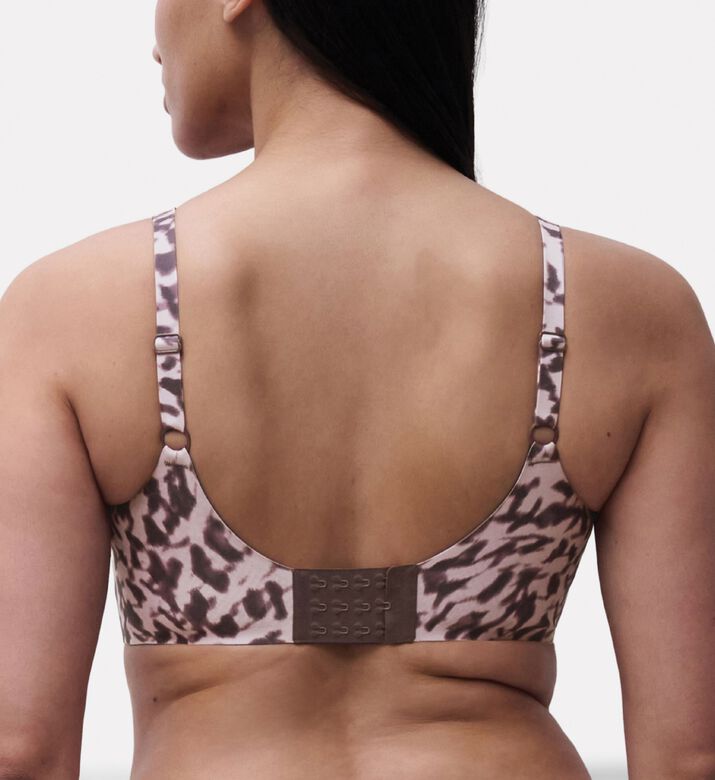 Chantelle Adjustable Straps V-neck Bra, Pink, L, Model View