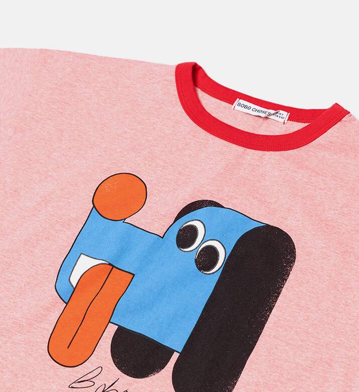 Bobo Choses Abstract Dog-print Contrast Ribbed Collar Short-sleeve T-shirt, Packshot View