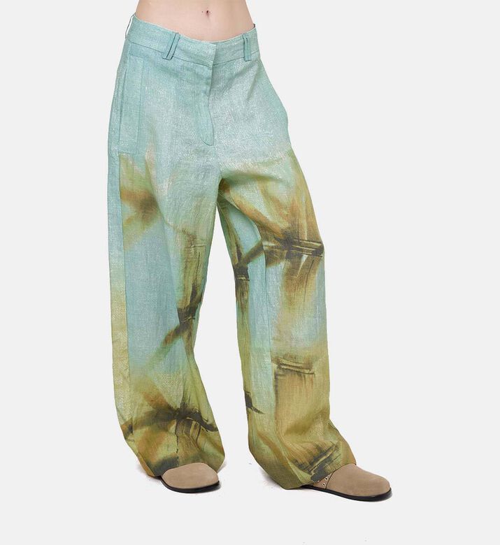 Nature Print Linen Pants