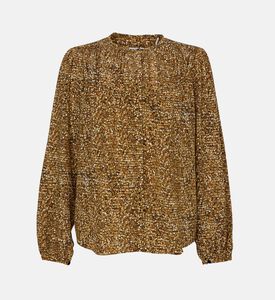 بلوزة طويلة الأكمام بطبعة على كاملها