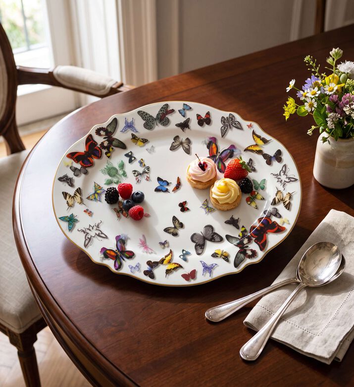 Vista Alegre Butterfly Parade Large Platter, Model View