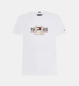 تيشيرت بياقة مستديرة مطرز بلوغو