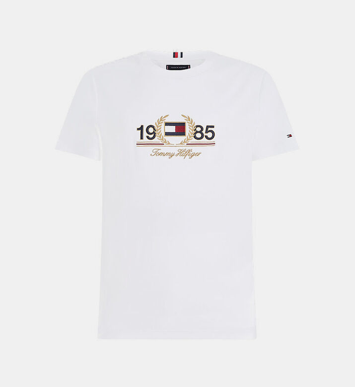 تيشيرت بياقة مستديرة مطرز بلوغو