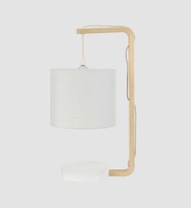 مصباح طاولة خشبي منحني 3 سنون