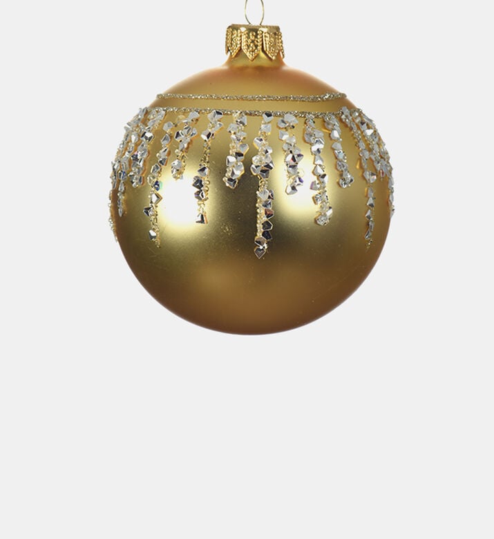 Glass Glitter Lines Bauble Glass Glitter Lines Bauble