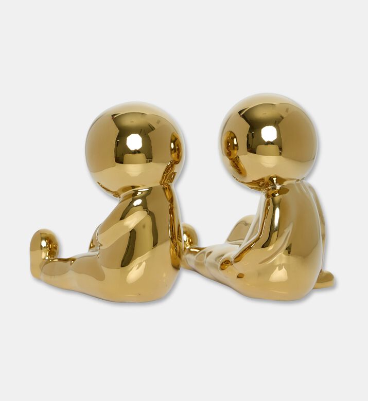 Present Time Joey Ceramic Bookend Set, Gold, Packshot View