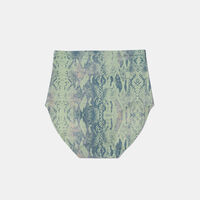 Snake-print High-waisted Bikini Bottom