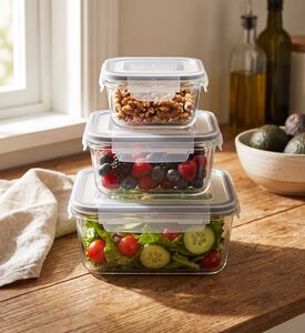 Home Deco and More Glass Storage Containers 3-piece Set, Packshot View