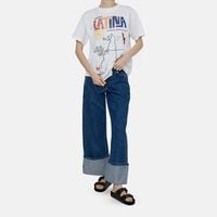 Wide Leg Cuffed Denim