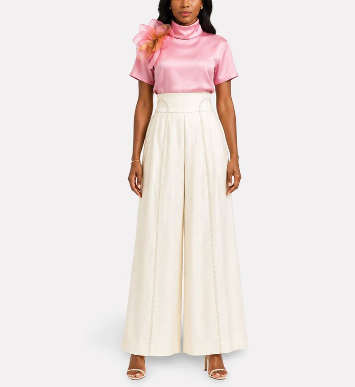 Savanna Lace Applique Trousers, Model View
