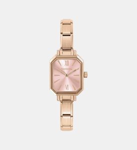 ساعة كلاسيكية فضية اللون