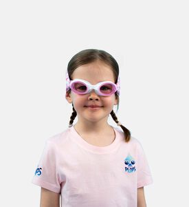 نظارة سباحة بيضاء للأطفال بشريط ناعم مزينة بأحادي القرن السحري