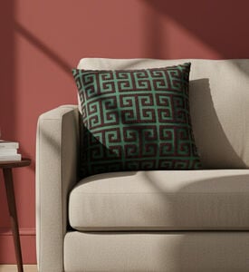 Home Deco and More Vers Geometric Embroidered Cushion, Packshot View