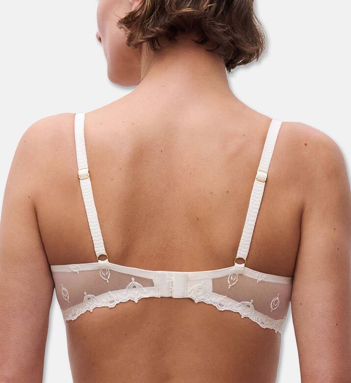 Chantelle Regular-fit Lace Demi Bra, Ivory, 85, F, Model View