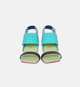 Sculptural Heel Square Toe Sandal