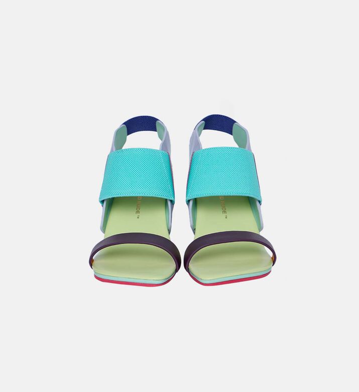 Sculptural Heel Square Toe Sandal