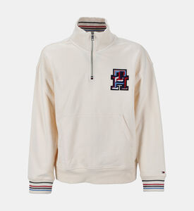 سويت شيرت بربع سحّاب بأحرف العلامة Th