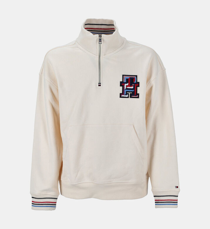 سويت شيرت بربع سحّاب بأحرف العلامة Th