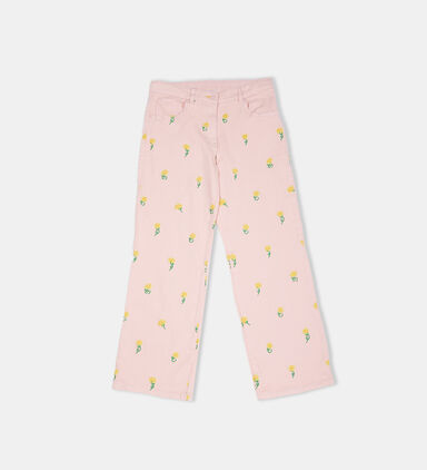 Girl Sunflower Embroidered Jeans