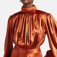 Satin Long-sleeve Dress