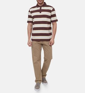 قميص بولو قصير الأكمام قطن عضوي بقصة عادية