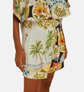 شورت لاتين تريب بنمط وشاح بخطوط جانبية