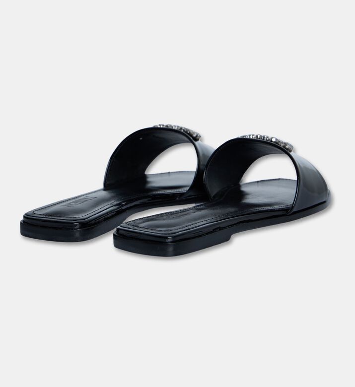 Schutz Glossy Patent Buckle Slide Sandals, Packshot View