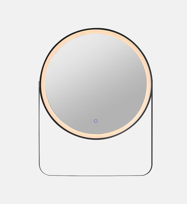 Rounded Lighted Bathroom Shelf Mirror