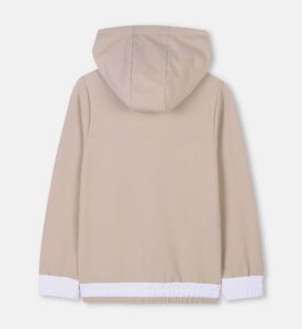 سويت شيرت بغطاء رأس بأكمام طويلة بطبعة شعار