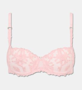 Chantelle Embroidered Half-cup Balconette Bra, Pink, 100, D, Packshot View