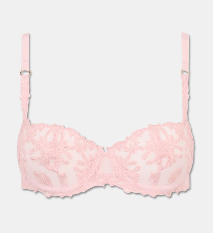 Chantelle Embroidered Half-cup Balconette Bra, Pink, 100, D, Packshot View