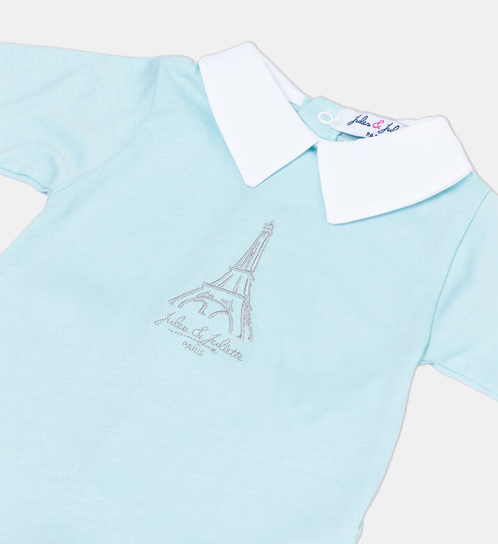 Embroidered Logo Long-sleeve Romper