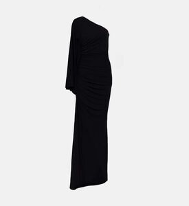 فستان طويل كاليستا ضيق بتفاصيل مكشكش