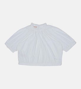 Cotton Ruffled Neck T-shirt Cotton Ruffled Neck T-shirt
