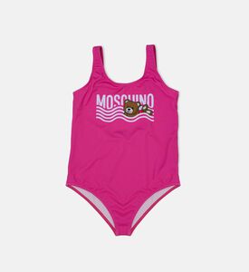 Logo-print Open-back Swimsuit