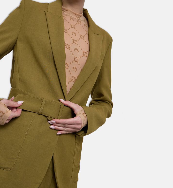 Forte-Forte Linen-blend Notched Lapels Jacket, Model View