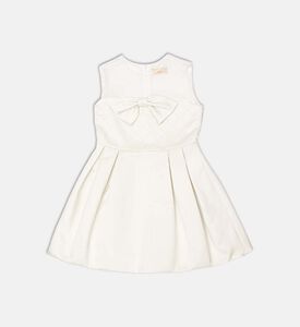 La Mia Bambina A-line Bow-applique Dress, Ivory, 12.5y, Packshot View