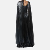 Metallic-effect Cape Maxi Gown