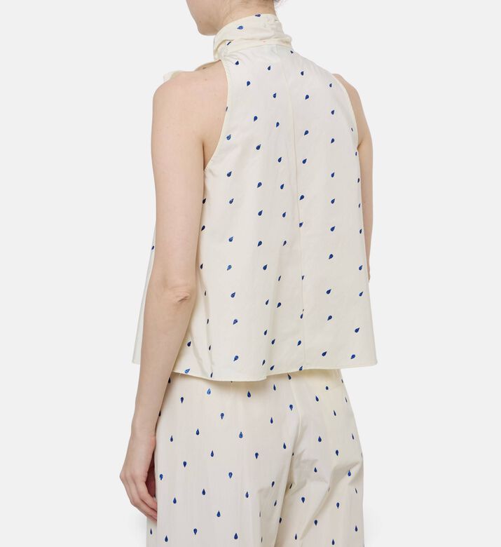 Forte-Forte Polka-dot Ruffle Detail Top, Model View