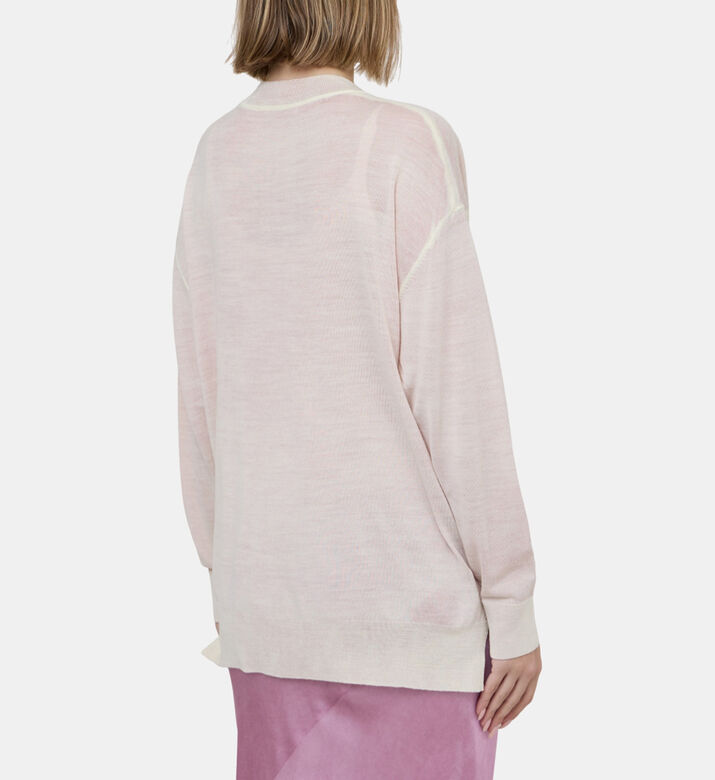 كارديغان محبوك بياقة V بجيوب خارجية