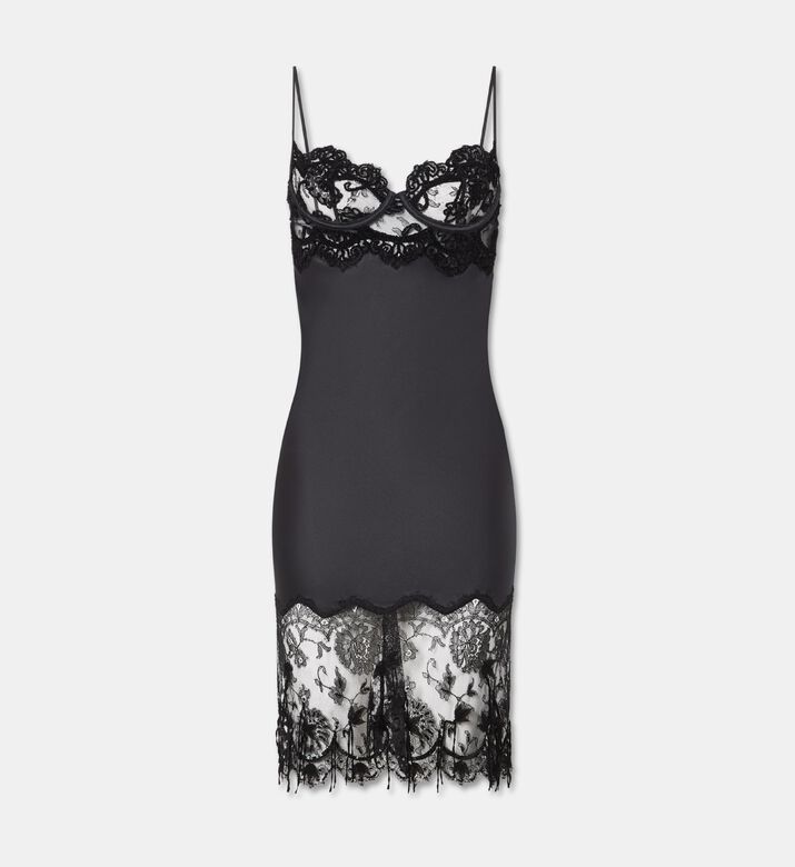 Chantelle Lace-trim Satin Nightdress, Packshot View