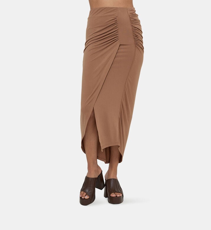 Ruched Knitted Jersey Midi Skirt Ruched Knitted Jersey Midi Skirt