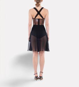 Nensi Dojaka Draped Padded Cups Bustier Top, Model View