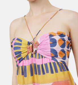 فستان مولي طويل فضفاض بنقشة