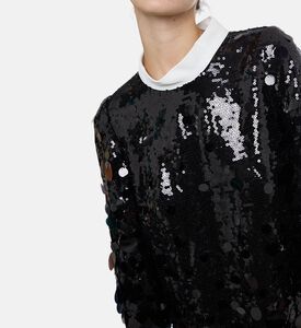 Edward Achour Paris Sequined Oversized Mini Dress, Model View Edward Achour Paris Sequined Oversized Mini Dress, Model View