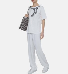 Bow Detail Print T-shirt