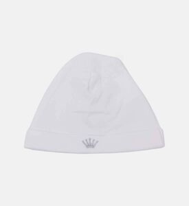 My First Collection Embroidered Crown Hat, White, Packshot View